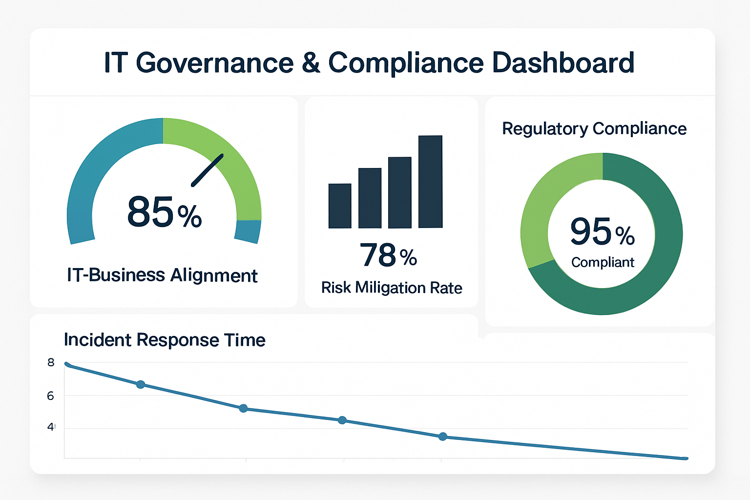 KPI Dashboard mockup showing governance metrics and performance indicators